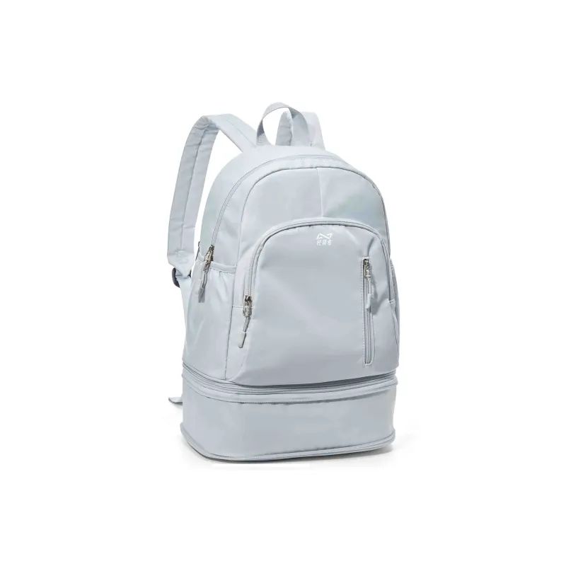QING QI ZHE Fabric Backpack Travel Backpack Backpack Unisex Black Ecru Light Blue-15