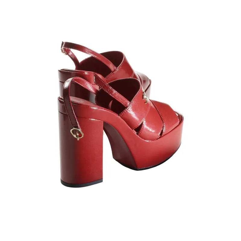 CHANEL One-Strap Sandals 10.5cm Women's Deep Red-4