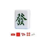 4 Size 4 Blue Mahjong+Leather Case+Original Mat