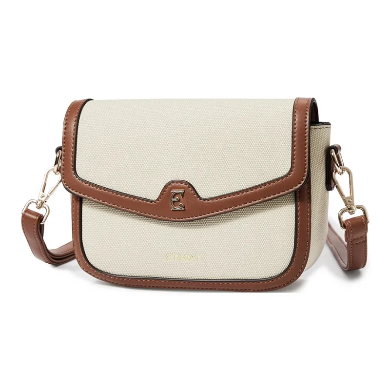 ST&SAT Synthetic Leather Small Square Bag, Saddle Bag, Crossbody Bag, Shoulder Bag Women's Apricot-1
