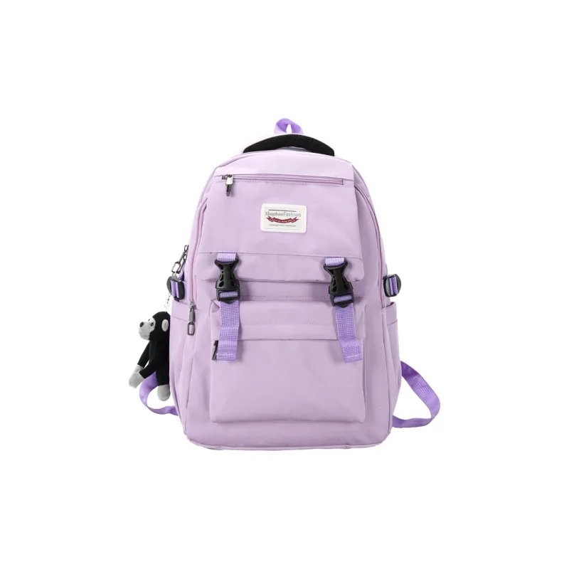 Venerable Brahma Nylon Backpack Unisex Gray/Black/Purple/Blue/Pink-5