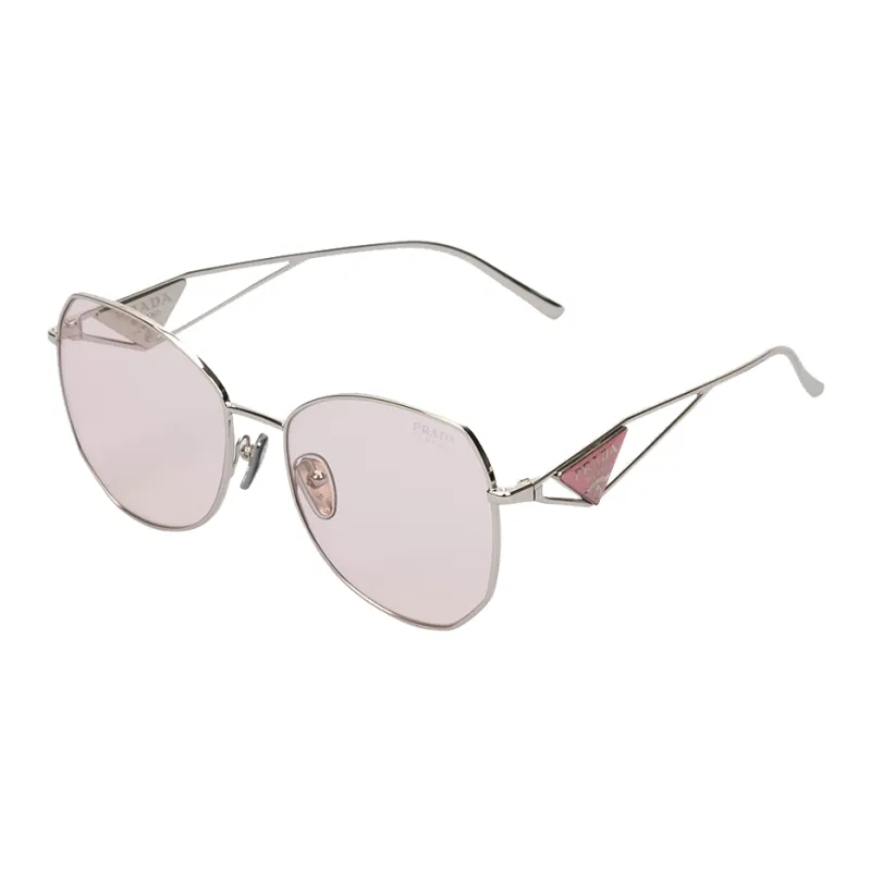 PRADA Triangle logo Round frame Sunglasses-0