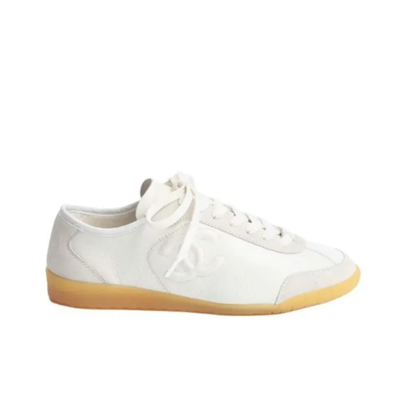 CHANEL 24B Low Top German Army Trainers Casual Shoes Women's White-1