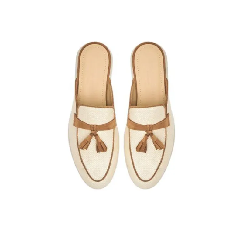 SCAROSSO Lucrezia Tassel Raffia Mules Women's-3