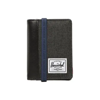 Herschel Faux Leather With Fabric Wallet Men's Gray Black