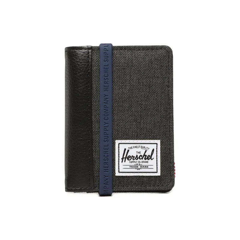 Herschel Faux Leather With Fabric Wallet Men's Gray Black-0