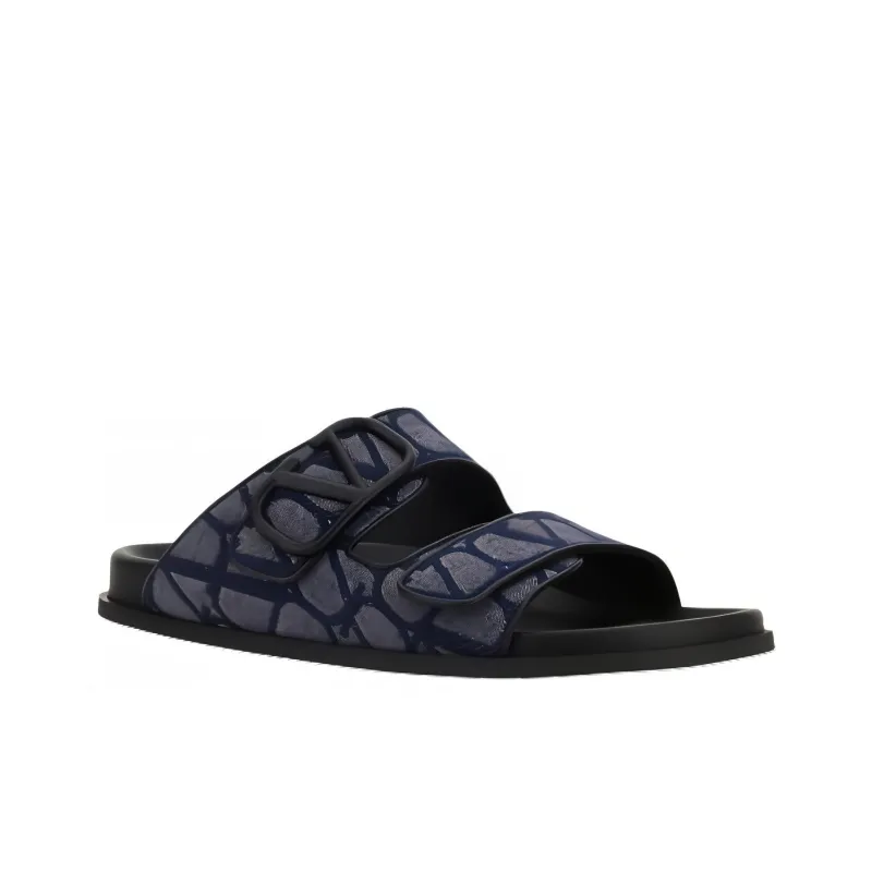 Valentino VLogo Plaque Slip On Sandals-3