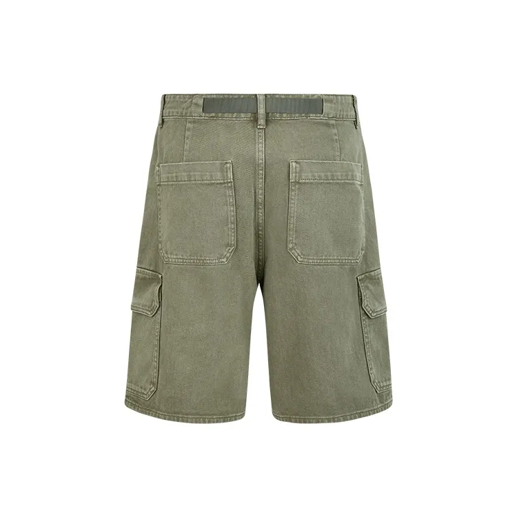 URBAN REVIVO Casual Shorts Men Gray Green-1