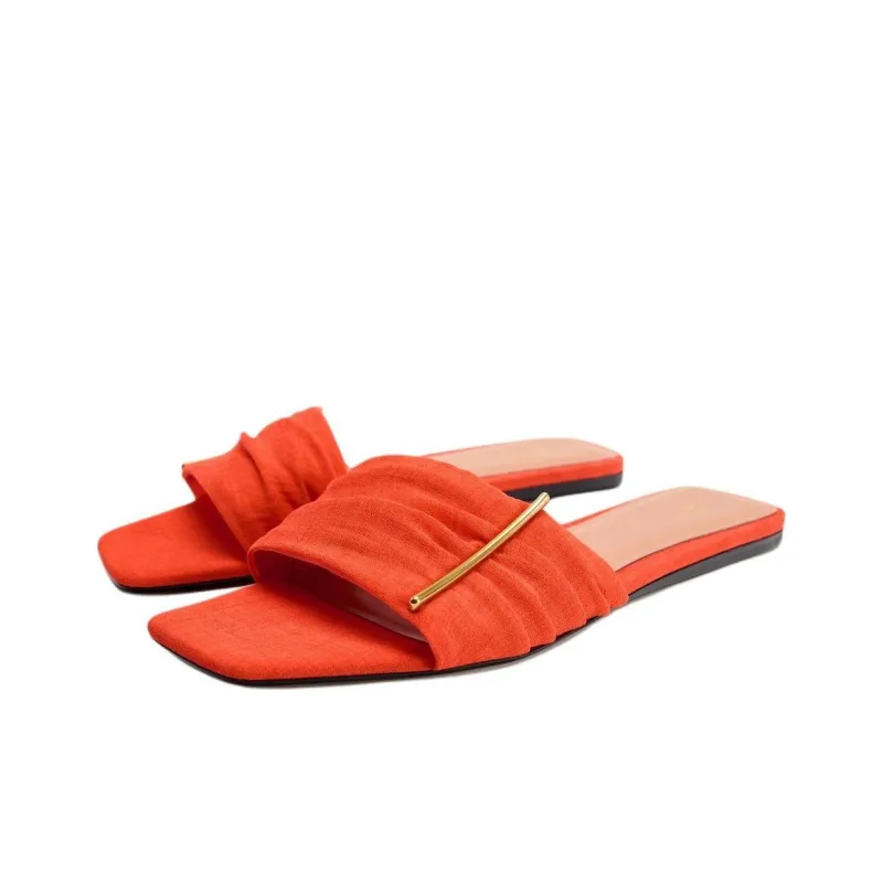 ZARA Slip-Resistant Slide Slippers Women's Orange-2