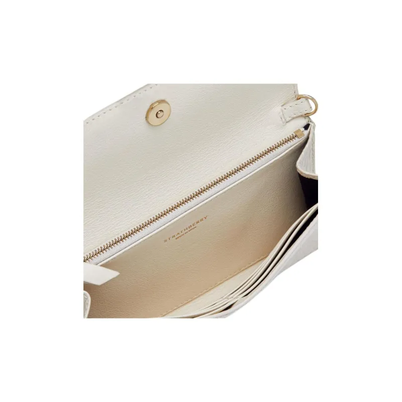 Strathberry Calfskin Shoulder Bag Crossbody Bag Wallet Women's Vanilla-4