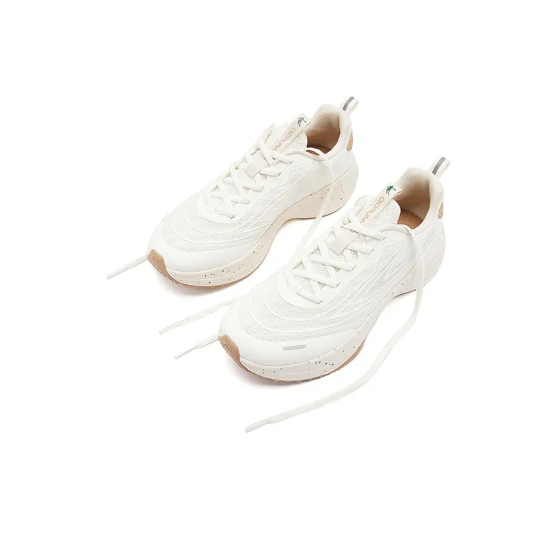 QIAODAN Cushioning Breathable Low Top Casual Running Shoes Women's White Brown-2