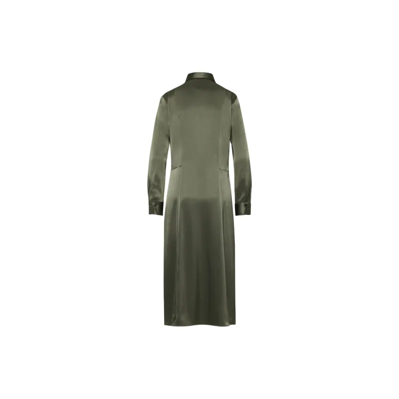 ARITZIA Babaton Hearst Satin Dress Long-Sleeved Dresses Women's Dark Olive-1