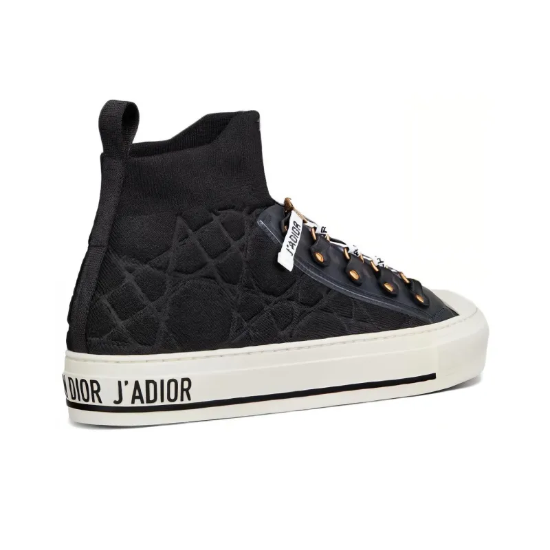 DIOR Walk'n'Dior Platform Shoes High Top Stylish Skateboarding Shoes Women's Black-2