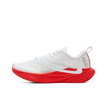 PEAK Cushioning Slip Resistant Abrasion Resistant Rebound Running Shoes Men's White Pique Red