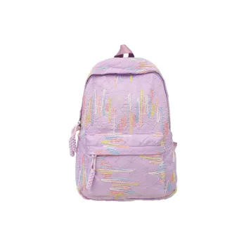 Yalu Nylon Fabric Backpack Regular Women's Purple/Yellow/White/Black/Pink