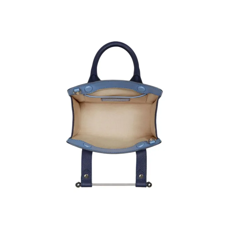 Strathberry Calfskin Shoulder Bag Crossbody Bag Handbag Nano Women's Sea Blue+Marine Blue-3