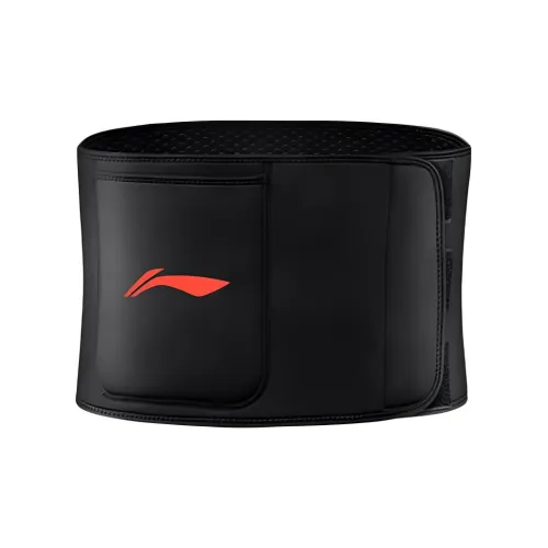 LiNing Back Support Braces Protective Compression Breathable Black Polyamide Elastane Polyester Men's