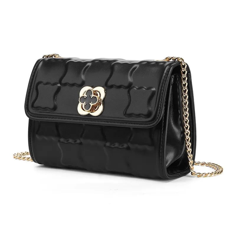 ST&SAT Synthetic Leather Shoulder Bag Women's Ecru/Pitch Black-2