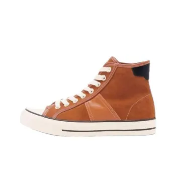 Sandro High Top Canvas Shoes Men's Camel