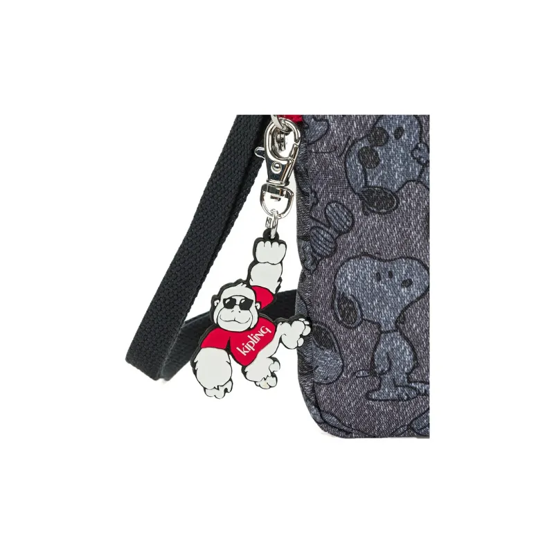 Kipling Polyester Cell Phone Pouch Unisex Denim Snoopy Print-4