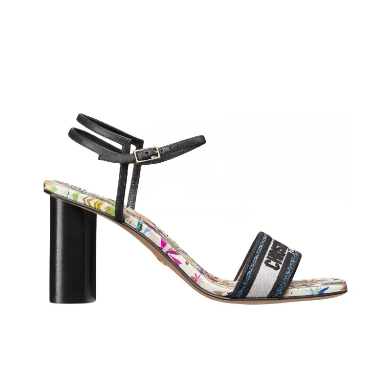 DIOR Dway Strap Sandals 8cm Women's White-1