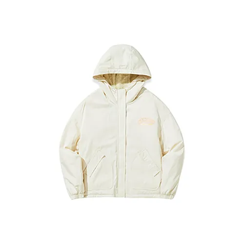 QIAODAN Puffer Jackets Women's Cream White/Light Beige