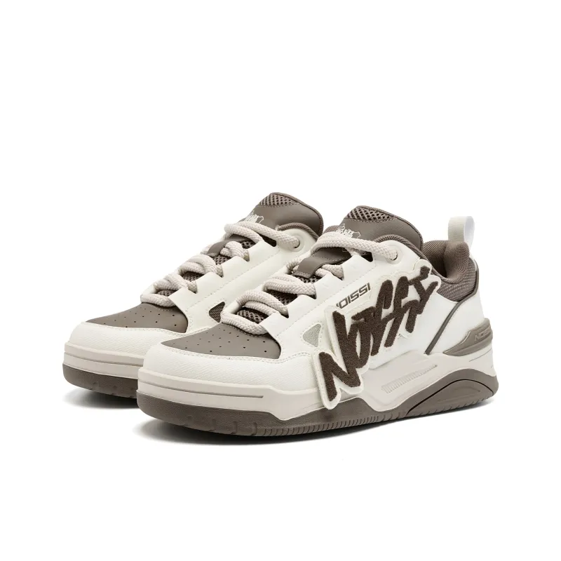 QIAODAN Qicheng V2 Puffy Shoes Cushioning Coverage Breathable Slip Resistant Low Top Skateboard Shoes Men's Ivory-2