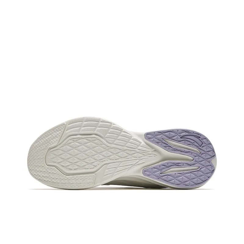 ANTA Stinger 5 Running Shoes Women's Low Top Ivory White/Light Purple Gray-4