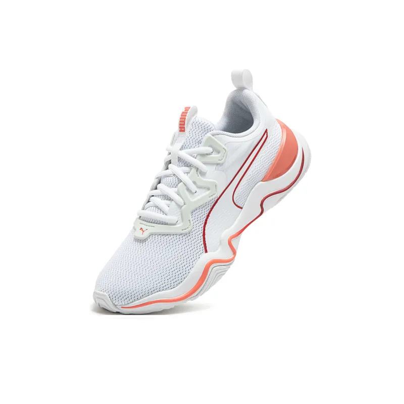 PUMA Zone Anti Slip And Wear Resistant Breathable Low Top Running Shoes Women's White Orange-3