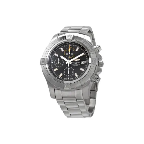 BREITLING Automatic Mechanical Movement Men's Watches Watch 45mm Black Dial Steel Watch Case Steel Strap