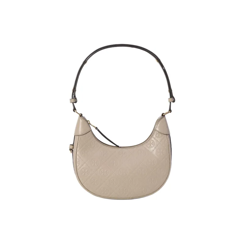 TORY BURCH T Monogram Leather One Shoulder Handbag Women's Oil Gray-0