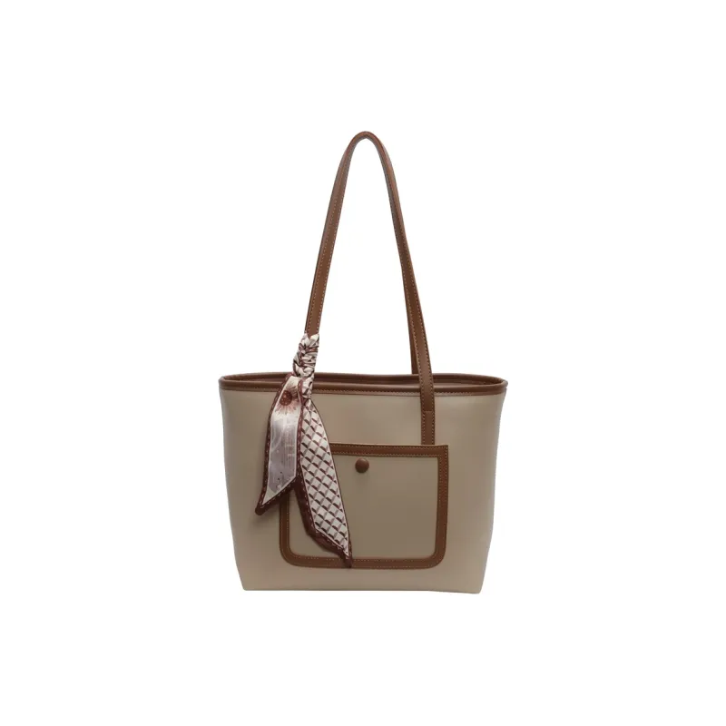 BAODIDAISHU PU Tote Bag Shoulder Bag Women's Ecru/Black/Khaki/Brown-12