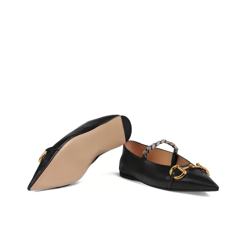 GUCCI Horsebit Ballerina Shoes Women's-4