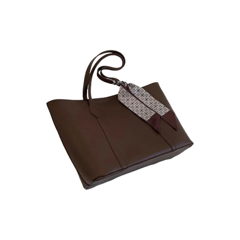 PULUWIRR PU Tote Bag, Shopping Bag, Shoulder Bag Regular Women's Black/Coffee/Brown/Khaki-14