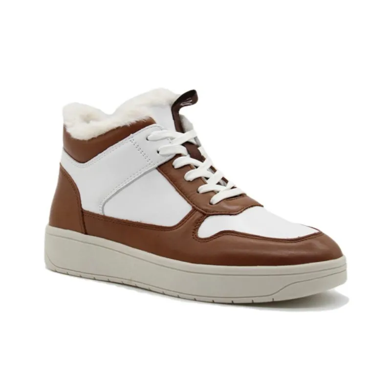 CAPRICE High-Top Skateboard Shoes Women's White Brown-1