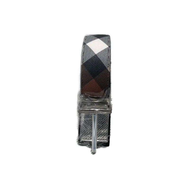 Burberry Print Stripes Pin Buckle - Leather Belts Men's Brown-0