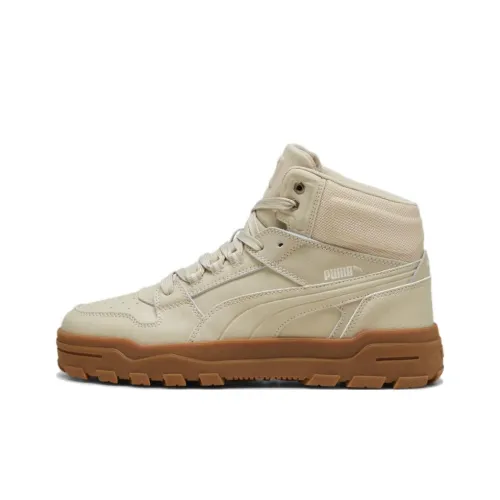 PUMA REBOUND Anti Slip Wear Resistant Mid Top Casual Shoes Unisex Khaki