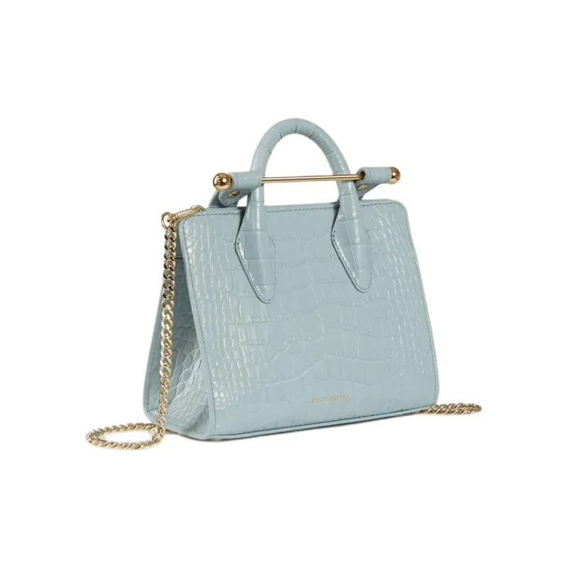 Strathberry Calfskin Tote Bag Shopping Bag Shoulder Bag Crossbody Bag Mini Women's Light Blue-1