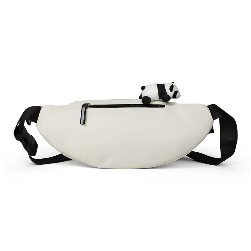 PT'SON Fabric Fanny Pack Sling Bag Shoulder Bag Crossbody Bag Regular Unisex Ecru-3