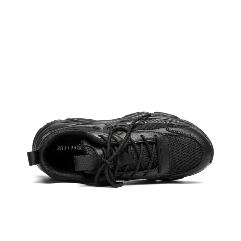 Feiyue Lightweight Height Increasing Low-Top Running Shoes Men's Black-2