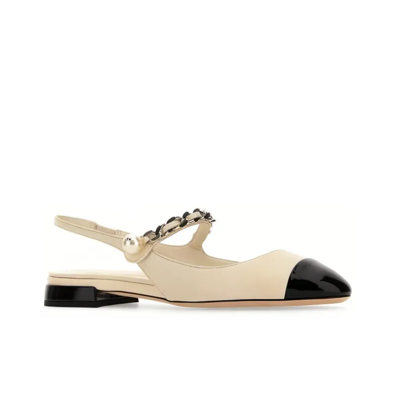MIU MIU Casual Single Shoes Women's Ecru Black-2