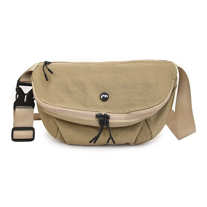 OUZIHUANG Nylon Fabric Shoulder Bag Crossbody Bag Unisex Black/Orange/Green/Khaki/Gray-24
