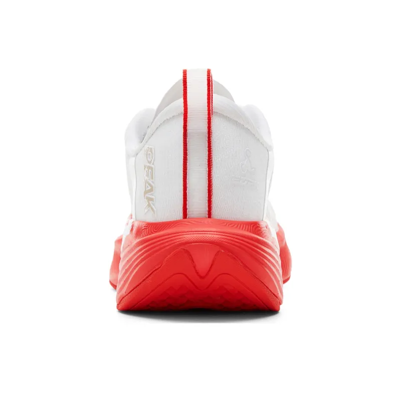 PEAK Cushioning Slip Resistant Abrasion Resistant Rebound Running Shoes Men's White Pique Red-4