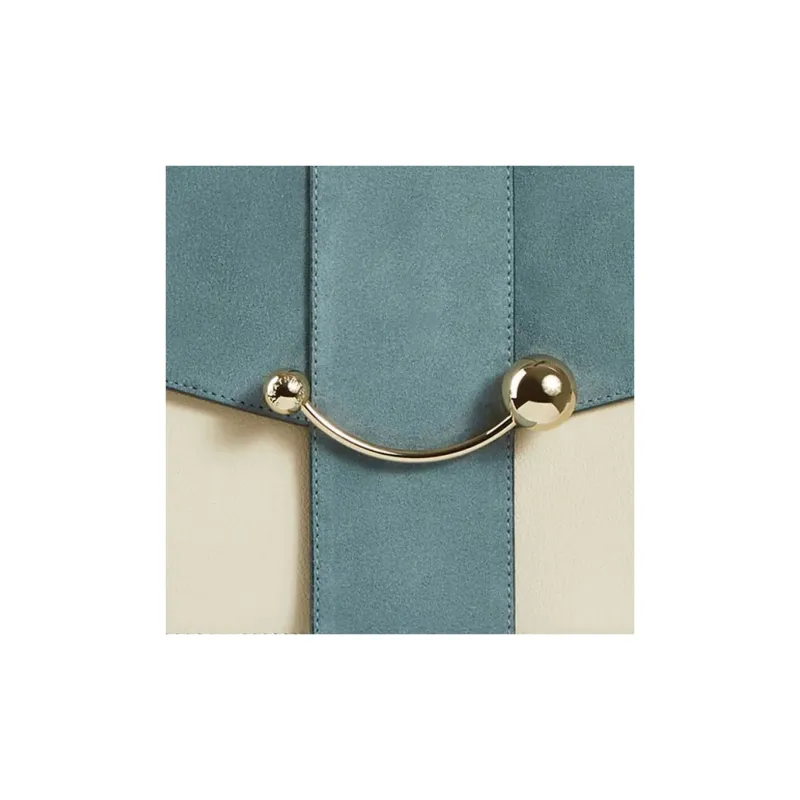 Strathberry Calfskin Suede Split Calfskin Shoulder Bag Crossbody Bag Women's Duck Egg Blue/White-4