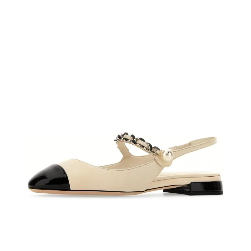 MIU MIU Casual Single Shoes Women's Ecru Black-3