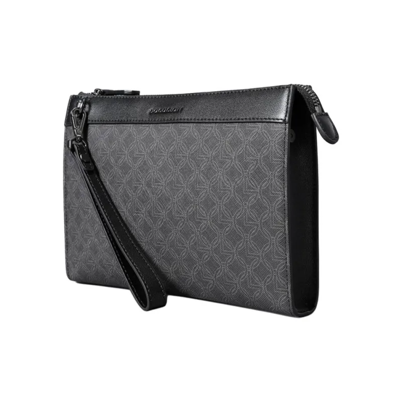GOLDLION Top Grain Cow Leather With PVC Clutch Men's Black-2