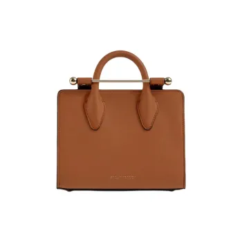 Strathberry Smooth Calf Leather Tote Bag Shopping Bag Shoulder Bag Crossbody Bag Handbag Mini Women's Brown