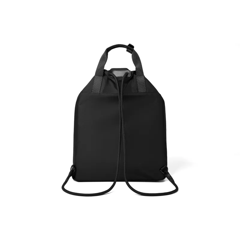 QRST Composite Fabric Backpack Laptop Bag Drawstring Bag Men's Black-3