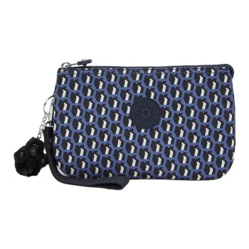 Kipling Polyamide Clutch Small Size Women's Gray Blue Purple/3D Blue Beige Monogram