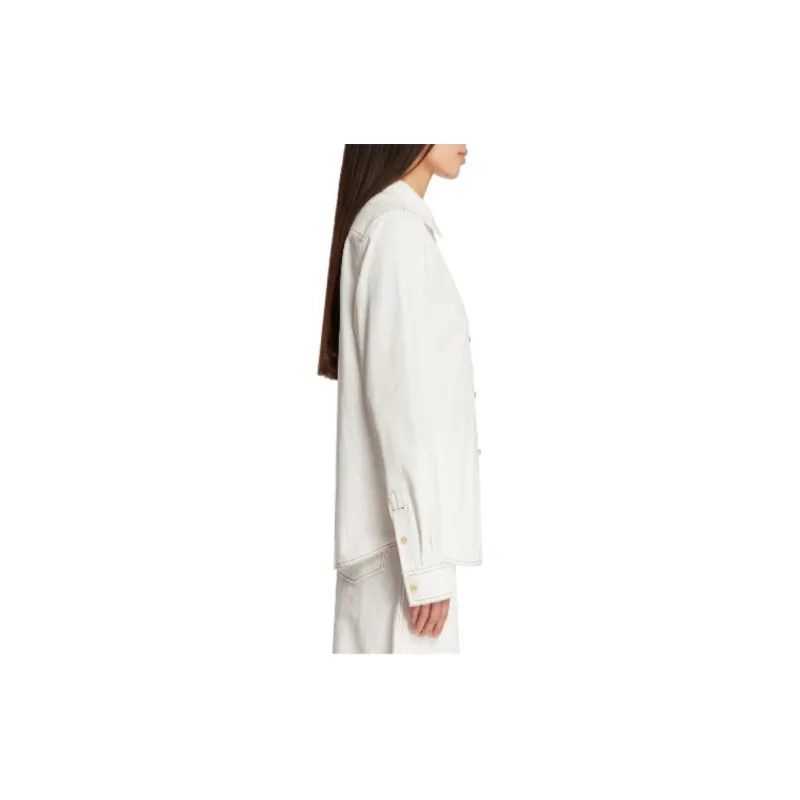 TOTEME Contrast Stitching Long Sleeve Shirt-2